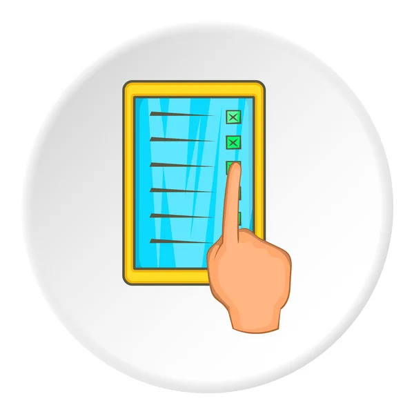Icono de la tableta, estilo de dibujos animados — Vector de stock