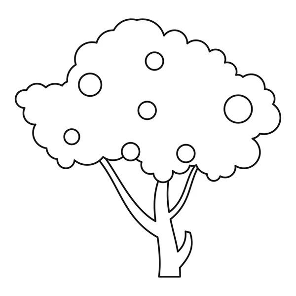 Icono del árbol de manzana, estilo de esquema — Archivo Imágenes Vectoriales