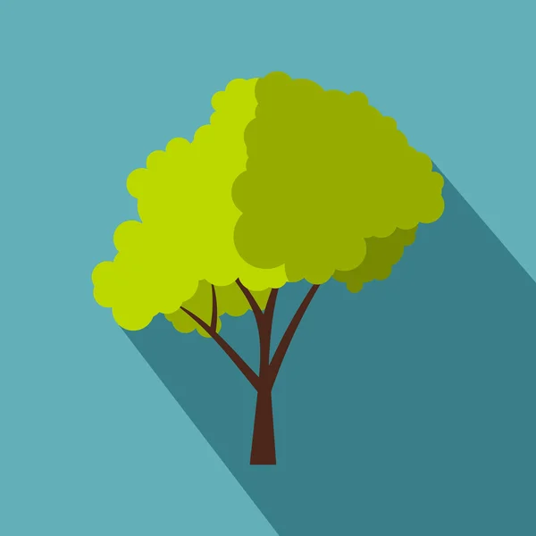 Green tree icon, flat style — Stock Vector