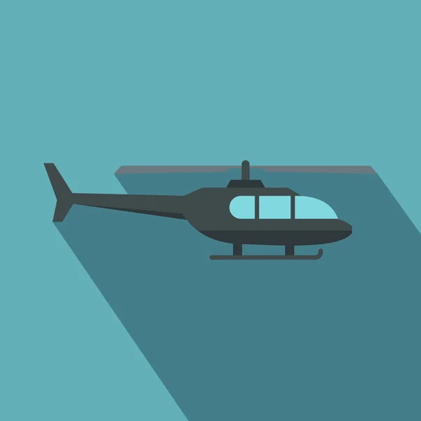 军用直升机图标，平面样式 — 图库矢量图片