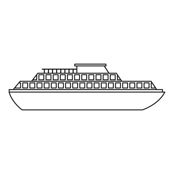 Icône de bateau de croisière, style contour — Image vectorielle