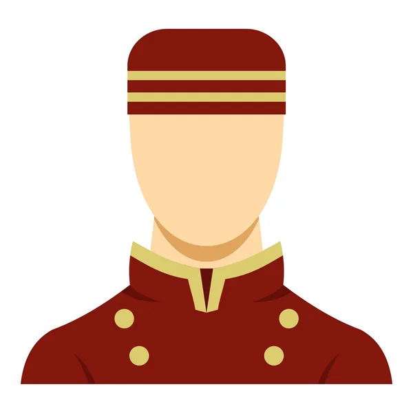 Portier en uniforme rouge icône — Image vectorielle