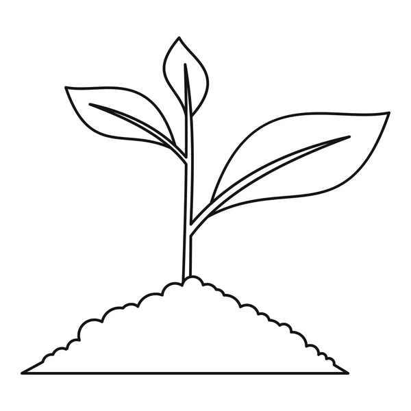 Jonge plant pictogram, Kaderstijl — Stockvector