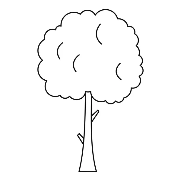 Drzewo ikoną korony kuliste, styl konturu — Wektor stockowy