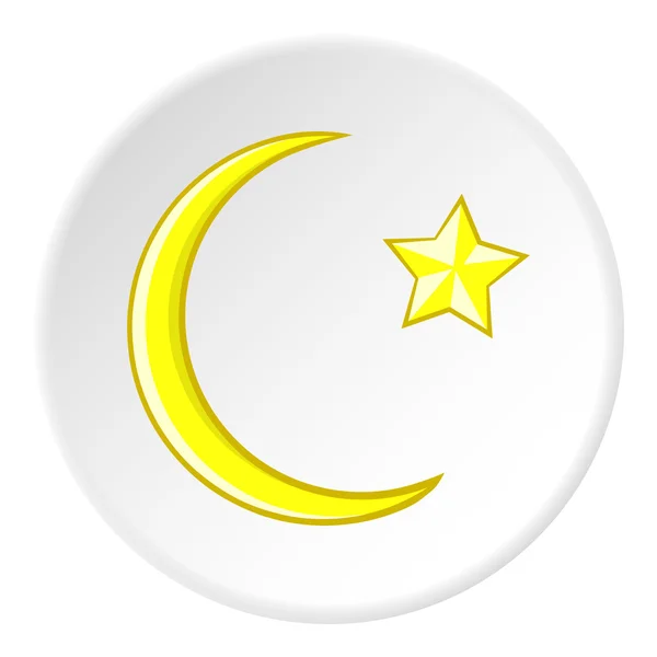 Icono de estrella y media luna, estilo plano — Archivo Imágenes Vectoriales