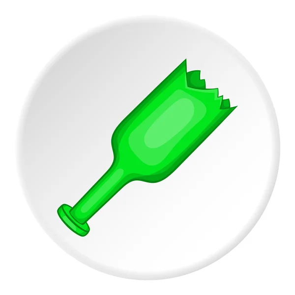 Broken bottle icon, cartoon style — Stock Vector