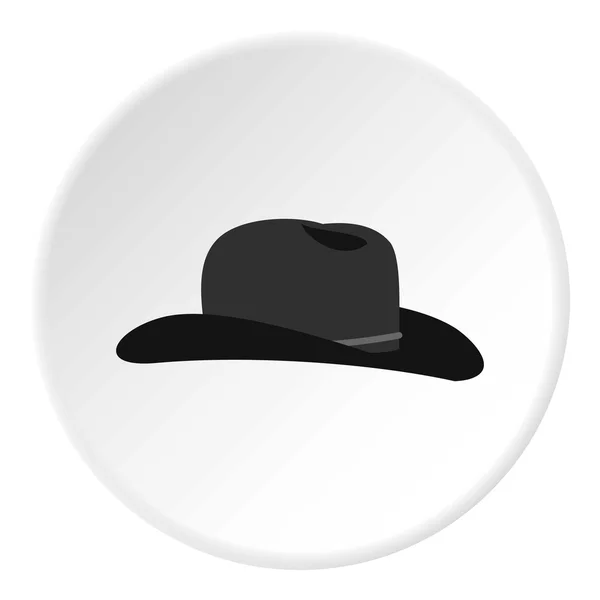 Cowboy hat icon, flat style — Stock Vector