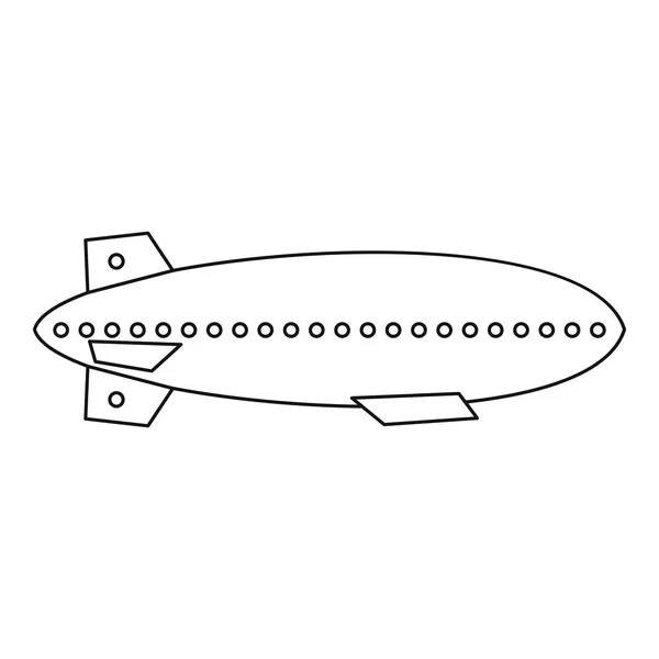 비행선 풍선 아이콘, 윤곽선 스타일 — 스톡 벡터
