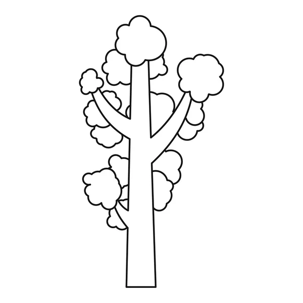 Ağaç simgesiyle, anahat stili — Stok Vektör