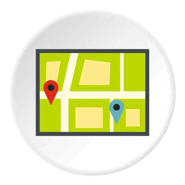Geo locatie van taxi pictogram, vlakke stijl — Stockvector