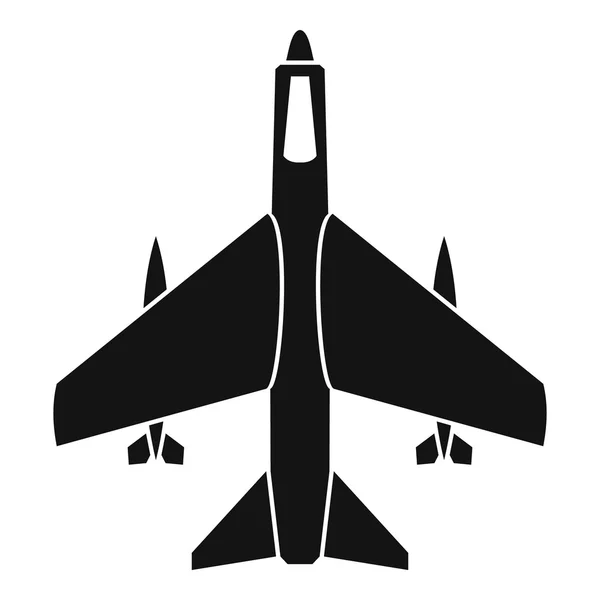 Icono de avión de combate armado, estilo simple — Vector de stock