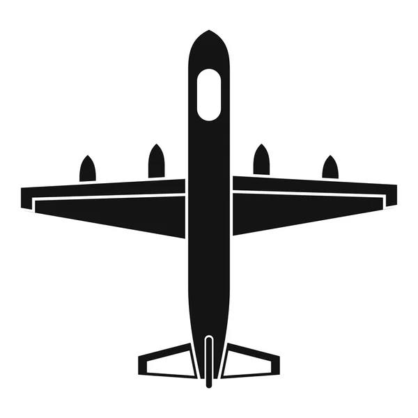 Militärische Flugzeug-Ikone, einfacher Stil — Stockvektor