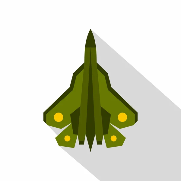 Icono de avión de combate militar, estilo plano — Vector de stock