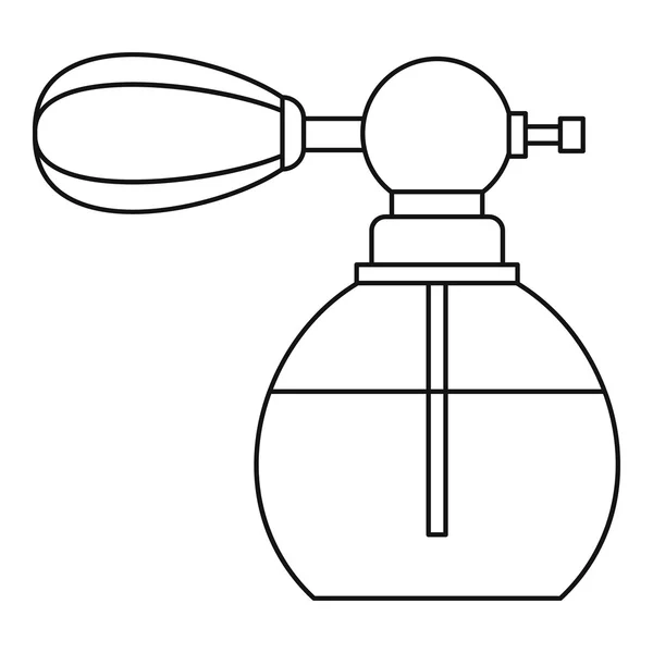 Icône bouteille de parfum vintage, style contour — Image vectorielle