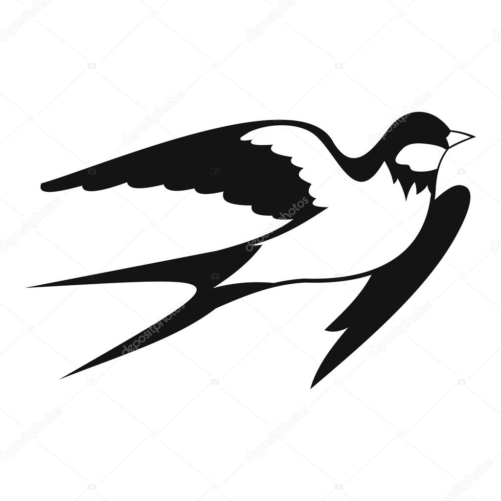 Barn swallow icon, simple style