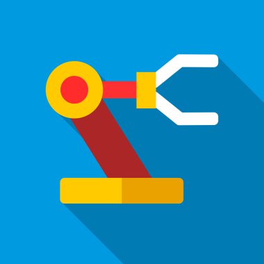 Robotik kol simgesi, düz stil