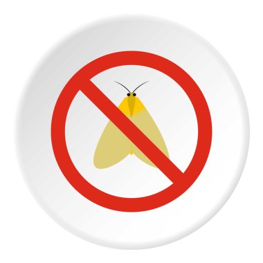 Yasak işareti güve simgesi, düz stil