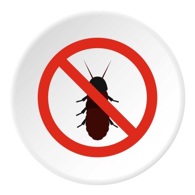 Yasak işareti coleoptera simgesi, düz stil