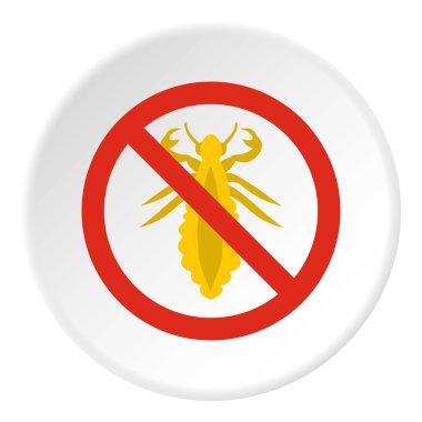 Yasak işareti böcekler simgesi, düz stil