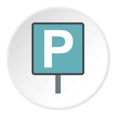 Park işareti simgesi, düz stil