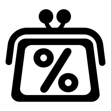 Yüzde simgesi, basit tarzı ile cüzdan