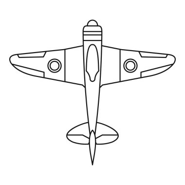 Askeri avcı uçağı simgesi, anahat stili