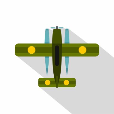 Donanımlı uçak simgesi, düz stil Kayak