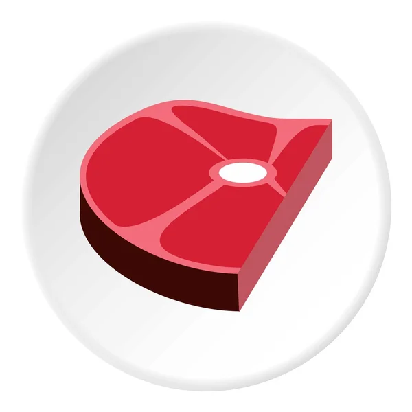 Piece of steak icon, flat style — Stock Vector