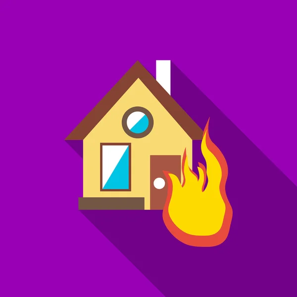 Protect home from fire icon, flat style — ストックベクタ