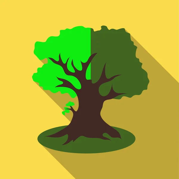 Thick tree icon, flat style — Stockový vektor