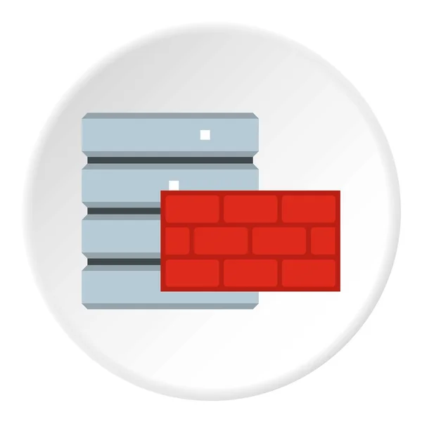 Icono de protección de sistemas de base de datos, estilo plano — Archivo Imágenes Vectoriales
