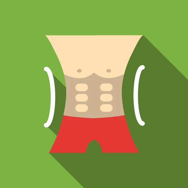 Hombre athletic torso icon, flat style — Vector de stock