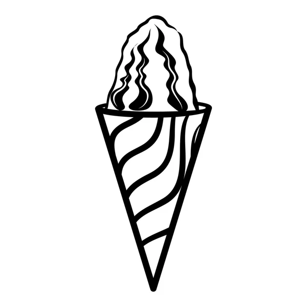 Иконка с мороженым, стиль наброска — стоковый вектор