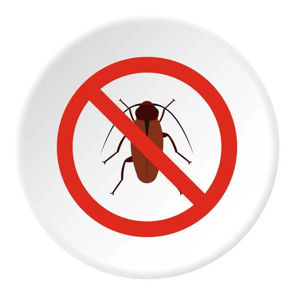 Interdiction signe bugs icône, style plat — Image vectorielle