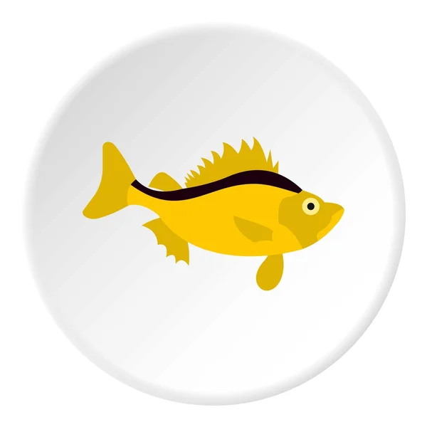 Χοντροσκαλίδρα ψάρια εικονίδιο, επίπεδη στυλ — Διανυσματικό Αρχείο