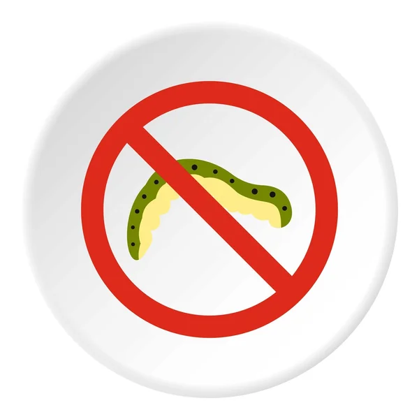 Förbud tecken caterpillar ikon, platt stil — Stock vektor