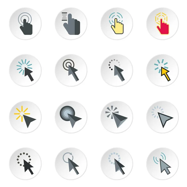 Mouse cursor icons set, flat style — Διανυσματικό Αρχείο