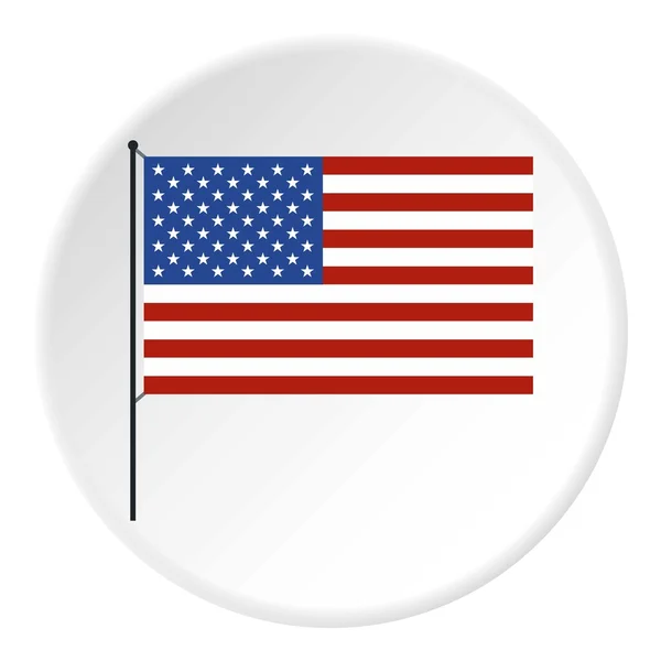 Значок американского флага, плоский стиль — стоковый вектор