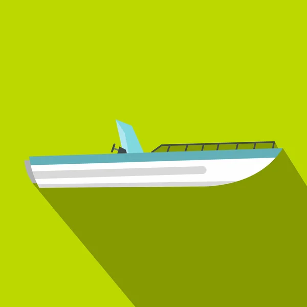 Ícone de barco de velocidade do motor, estilo plano —  Vetores de Stock