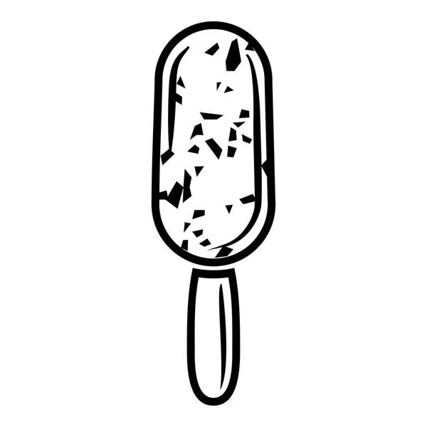 Helado en el icono de palo, estilo de contorno — Vector de stock