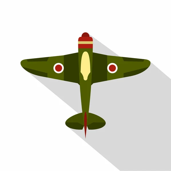 Militärflygplan ikon, platt stil — Stock vektor