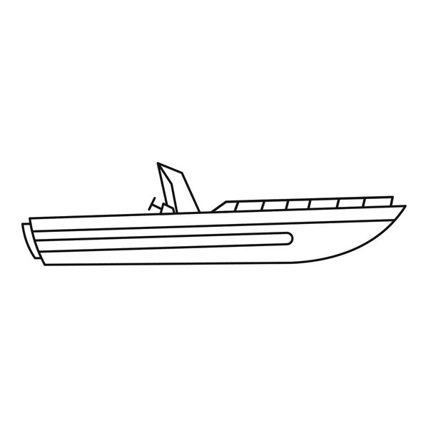 Icono de barco de velocidad de motor, estilo de esquema — Vector de stock
