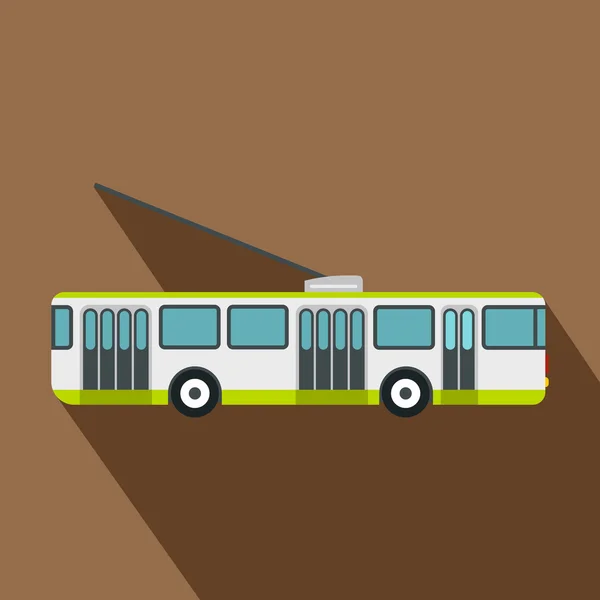 Trolleybus icon, flat style — ストックベクタ