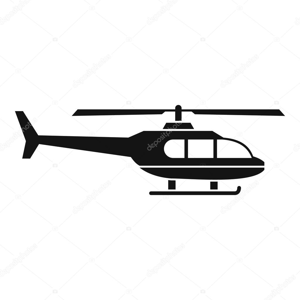 Military helicopter icon, simple style