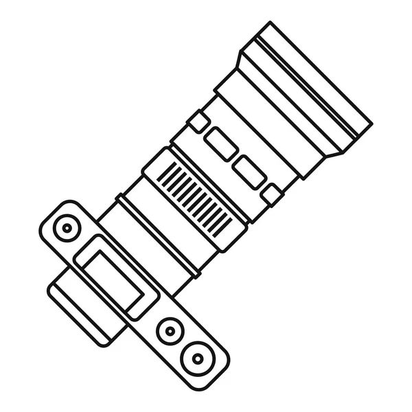 Камера со значком объектива, стиль контура — стоковый вектор