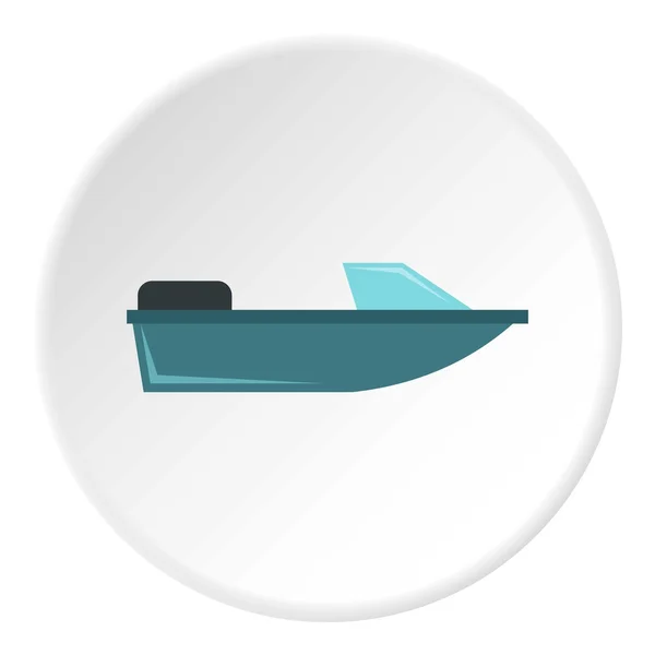 Icône bateau à moteur sport, style plat — Image vectorielle
