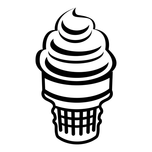 Sorvete no ícone de xícara de waffle, estilo esboço — Vetor de Stock