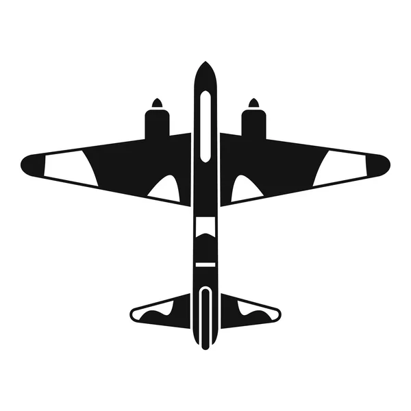 Icono de avión de combate militar, estilo simple — Vector de stock