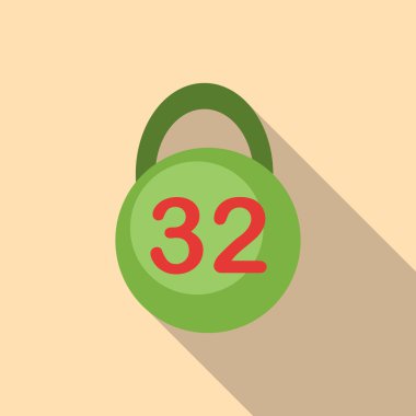 Ağırlık otuz iki İngiliz Lirası simgesi, düz stil