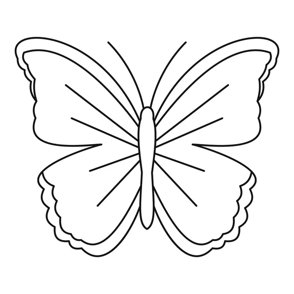 Icono de mariposa grande, estilo de contorno — Vector de stock